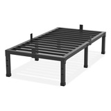 Base De Cama Individual De Metal Resistente 14 Alto