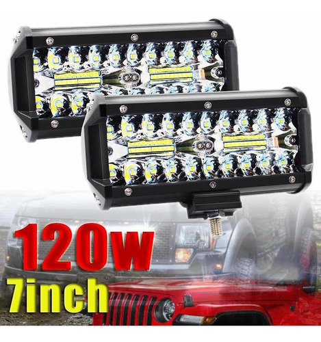 Coche Super Luz Led 120w Tres Fila 7 Pulgadas