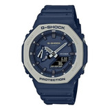 Reloj Casio G-shock Ga-2110et-2adr Color De La Correa Azul Marino Color Del Bisel Plateado Color Del Fondo Gris