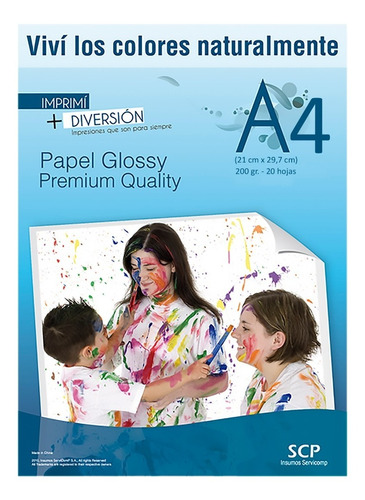 Resma Papel Glossy A4 200gr X400hs Fotografico Brillante Scp