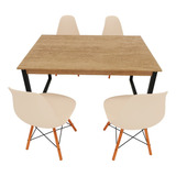 Conjunto Mesa De Jantar Cadeiras Eames Organizadora Moderno