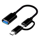 Cable Adaptador 2 En 1 Usb 3.0 Otg Tipo C Micro-usb A Usb 3.