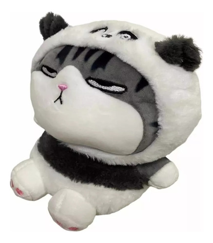 Peluche Gatito Kawaii Enojado Disfraz Oso Pandita Suave Medi