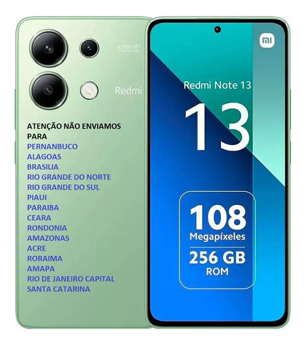 Xiaomi Redmi Note 13 256gb 8gb Lançamento (global) + Nfe