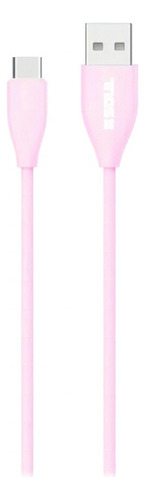 Cable Usb Tipo C 2a Largo 2 Metros Soul Textura Colores Soft Color Rosa