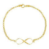 Pulseira Infantil Ouro 18k Portuguesa Infinito Com Regulagem