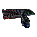     Kit Teclado Y Mouse Gamer Retroiluminado Led Rgb Rainbow