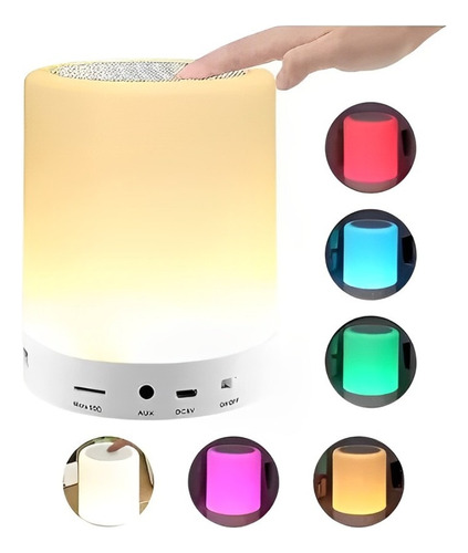 Lampara Táctil Led Touch Parlante Portátil Velador Decorativ