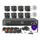 Kit Dvr Hikvision 8ch + 8 Camaras 1080p Exterior 2mp Full Hd