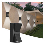 Lámpara De Pared Led Moderna Para Uso Exterior 6 W Negro Arb