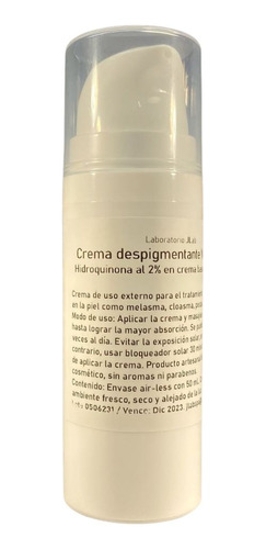 Crema Hidroquinona/aceites Naturales- Melasma- Pecas-manchas