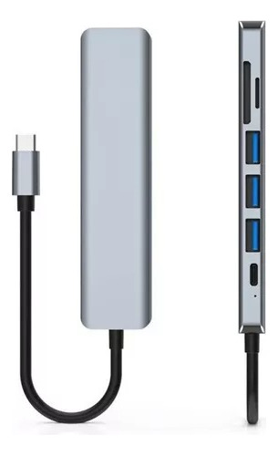 Hub Adaptador 7 Em 1 Para Tablets Samsung E Xiaomi Com Usb C