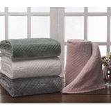 Cobertor Manta Davos Luxo Antialérgica Solteiro - Premium Cor Off-witte Desenho Do Tecido Liso