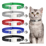 Paquete De 5 Collares Reflectantes Para Gatos Con Campanas,