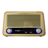 Caixa De Som Portátil Retrô 35wrms Bluetooth Am/fm Trc 212 110v/220v