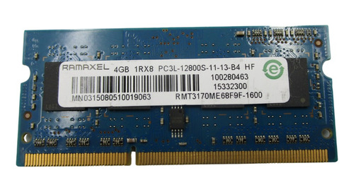 Memoria Ram Ramaxel 4gb 1rx8 Pc3l-12800s-11-13-b4 1600 Mhz