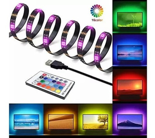 Multi Color Rgb Led Cadena De Luces Para Tv 5050 Usb