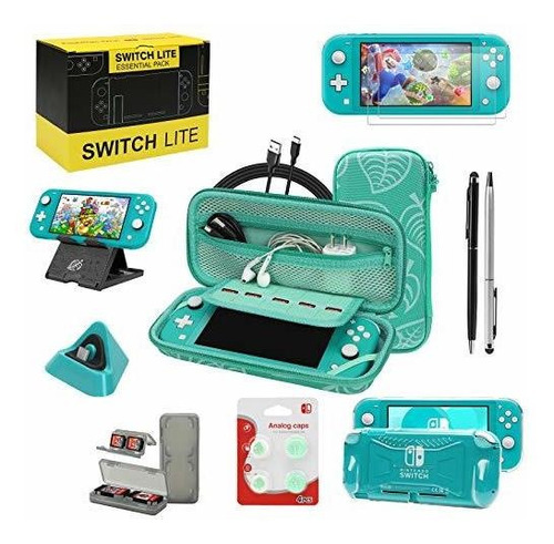Kit De Accesorios Para Nintendo Switch Lite Funda Turquesa