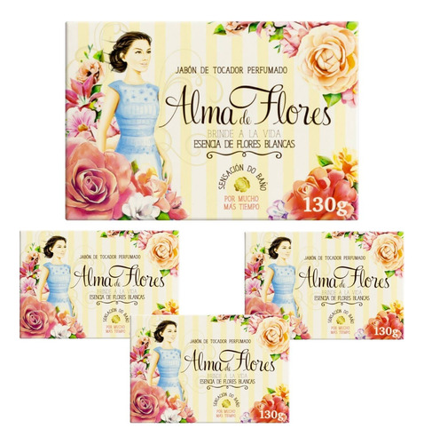 Sabonete Perfumado Essência De Flores Brancas 130g 