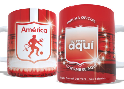 Pocillo Taza Mug Personalizado América De Cali Diablos Rojos