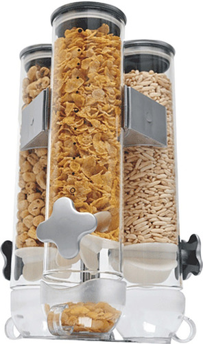 Dispenser De Cereal Triple De Vidrio Hw2841 Bazarnet. P3