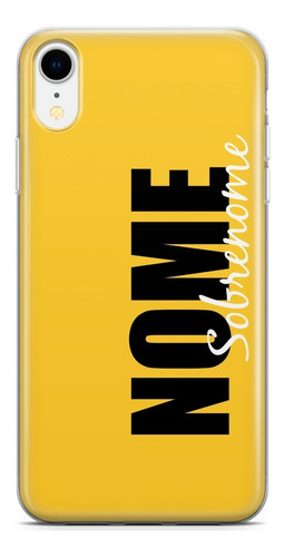 Capa De Celular Nome E Sobrenome Fundo Amarelo