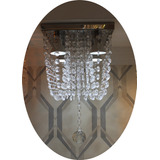 Lustre De Acrílico C/ Cristal Para Quarto Com 30cm De Altura