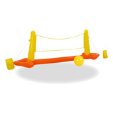 Inflable Vóley Para Pileta C/pelota, Juego P/agua - 12946 Color Naranja Con Amarillo