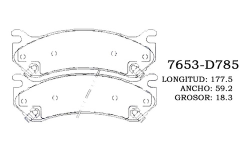 Pastilla De Freno Dela Gmc Sierra Denali 2002-2003-2004 7653 Foto 2