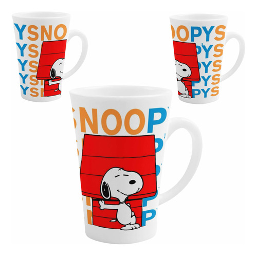 Taza Cónica Caricatura Snoopy Café Cerámica