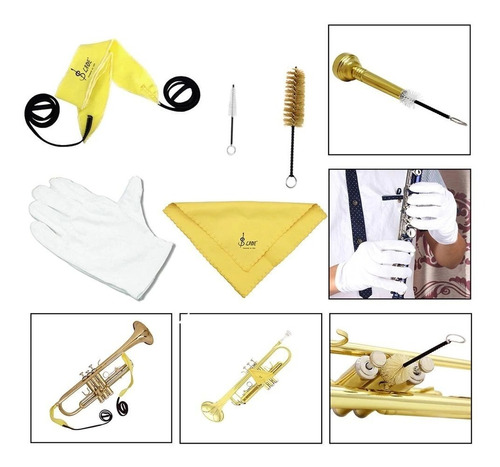 Kit Herramientas Limpieza Trompeta Instrumentos De Viento