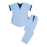 Ambo Oh! Wear Uniforme Médico - Lola Poly Celeste Con Azul