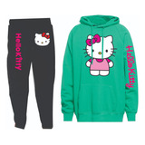 Conjuntos  Sudadera  Jogger+hoodie Hello Kitty