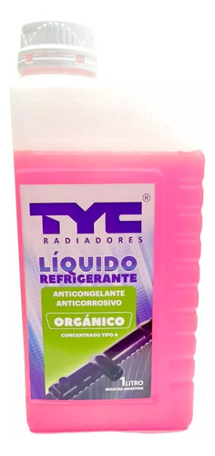 Liquido Refrigerante Tyc Orgánico Concentrado Rosa X 1 Litro