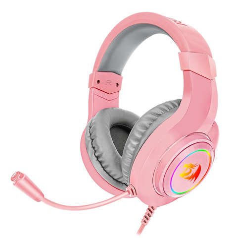 Auriculares Gamer Redragon H260 Hylas Rosa Con Luz Led