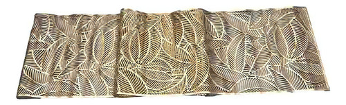 00102737 Camino Mesa 180x36cm Hojas Dorado