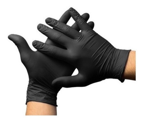 Guantes Nitrilo Vinilo Negro X 100 Unidades Calidad Premium