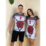 Kit Casal, Rosas Camiseta + Vestido