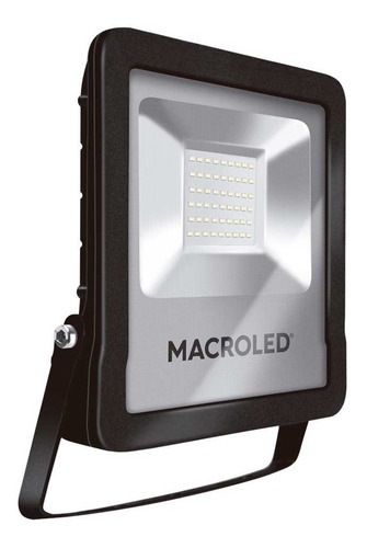 Reflector Led Macroled 50w Alta Potencia Apto Exterior Voltaje 220v Color De La Carcasa Negro Color De La Luz Blanco Cálido 3000°k