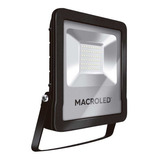 Reflector Led Macroled 50w Alta Potencia Apto Exterior Voltaje 220v Color De La Carcasa Negro Color De La Luz Blanco Cálido 3000°k