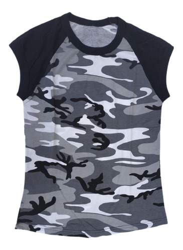 Camiseta Deportiva Para Dama Estilo Camuflado.