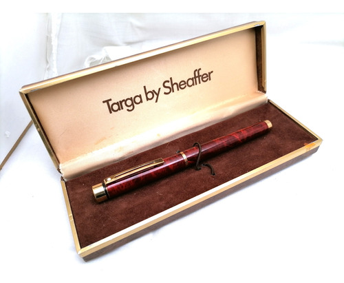 Sheaffer Targa 1034 Rojo Ronce Plumin F En Oro 14k Años 70