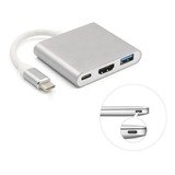 Adaptador Tipo C Para Hdmi 4k Usb 3.0 Hub Macbook Air Pro Nf