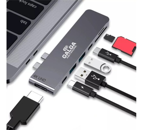 Hub 7-2 P/ Macbook Pro / Air M1 Thunderbolt Hdmi Micr Sd Usb