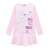 Vestido Infantil Estampa Coelhinho Menina Inverno Estiloso