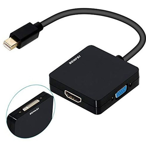 Adaptador Mini Displayport A Hdmi Dvi Vga 4k Benfei 3 En 1