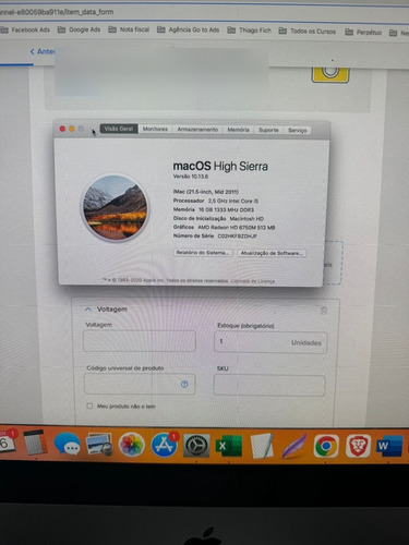 iMac 2011 16 Gb Core I5