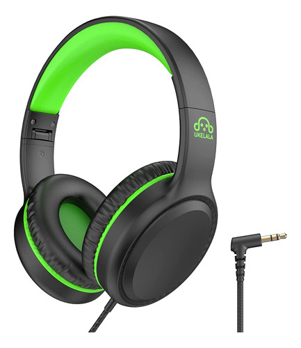 Auriculares Con Cable Ukelala Green Para Niños Portátiles En