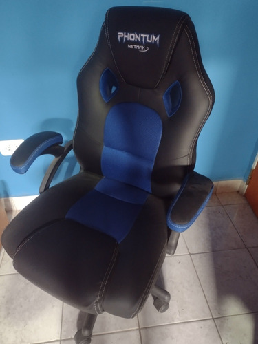 Silla Gamer, Netmak, Azul Y Negra 