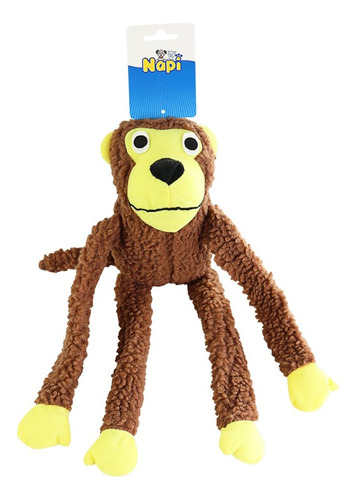 Brinquedo Mordedor Macaco De Pelúcia C/ Apito P/ Cães